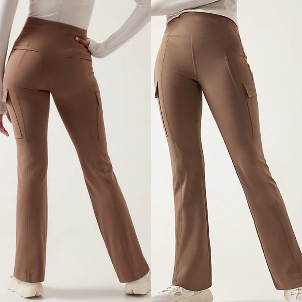 NEW Athleta Delancey Straight Cargo Pants Rustic Beige XL